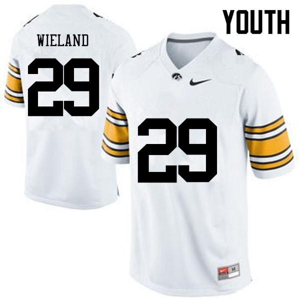Youth Iowa Hawkeyes #29 Nate Wieland College Football Jerseys-White - Click Image to Close